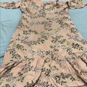 American Rag Floral Dress - Peach and Green